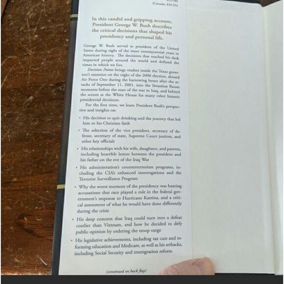 George W. Bush Decision Points President Of The United States Autobiography - Picture 5 of 9